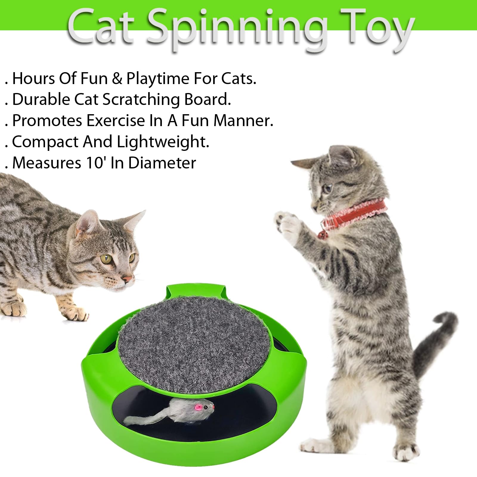 Kole KI-OC992 Cat Scratch Pad Spinning Toy with Mouse, One Size